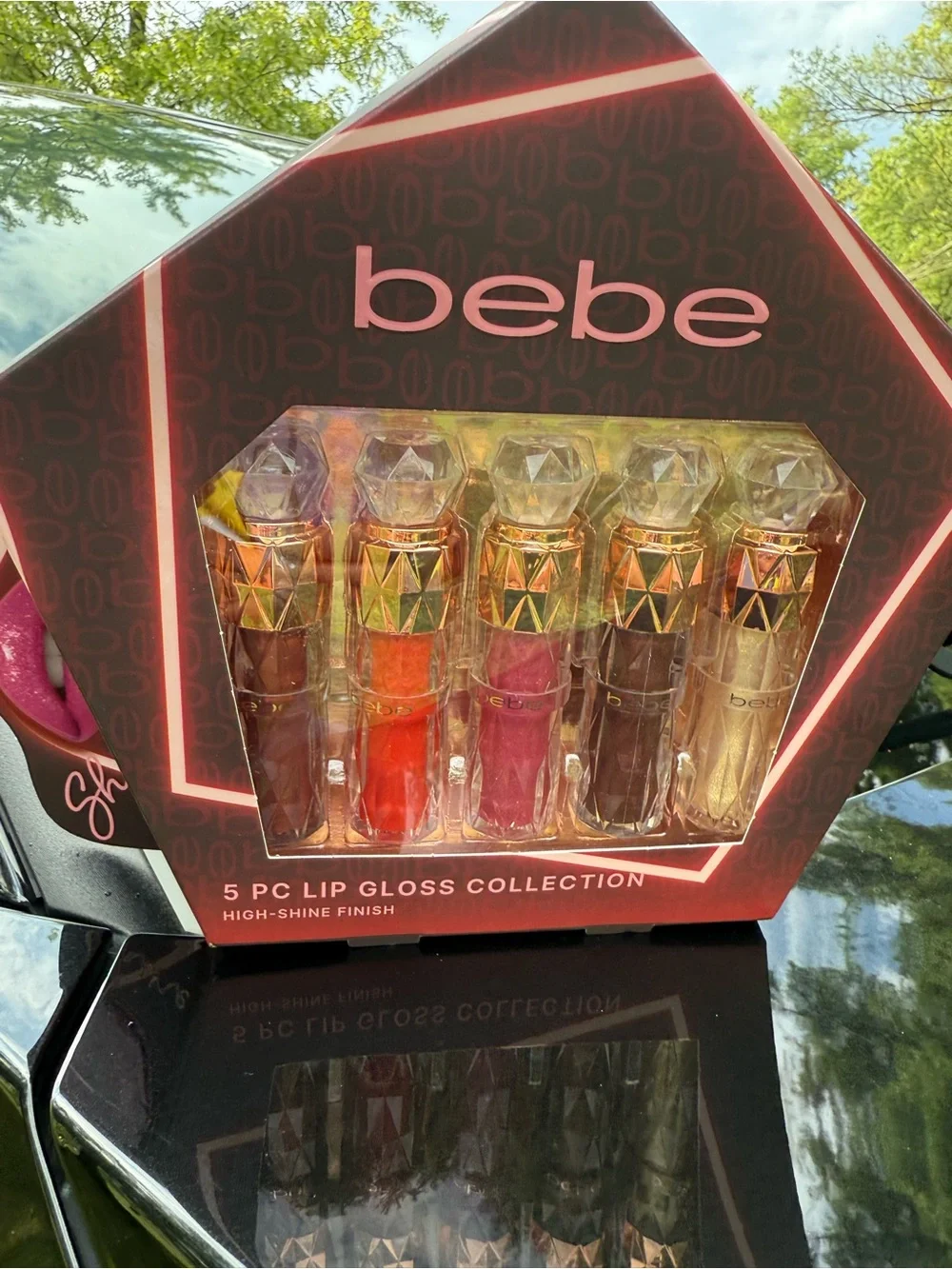 bebe 5-Piece Lip Gloss Set — Red, Pink, Burgundy, Mauve & Nude